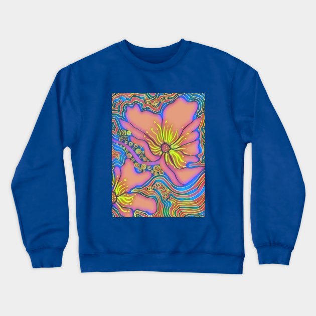 Rainbow Flower Crewneck Sweatshirt by Minxylynx4